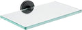 JQK Bathroom Glass Shelf Black, Tempered Glass Shower Storage 8 by 5 inches by Homeimprovement