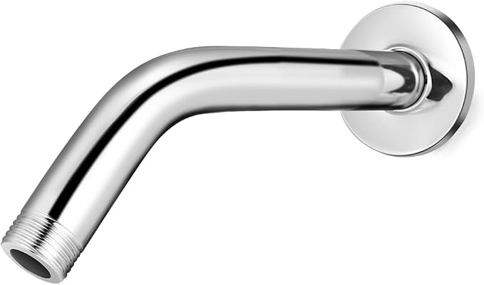 Shower Arm with Flange, 6 Inch Chrome Angle Extension Pipe, Adjustable Wall by RULNFICHY