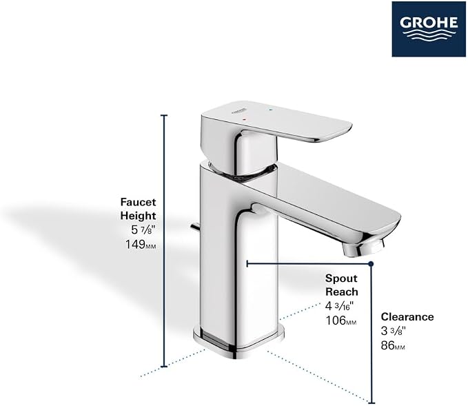 Grohe 101898GN00 Cubeo Single Hole Single Handle S-Size Bathroom Faucet - Image 4