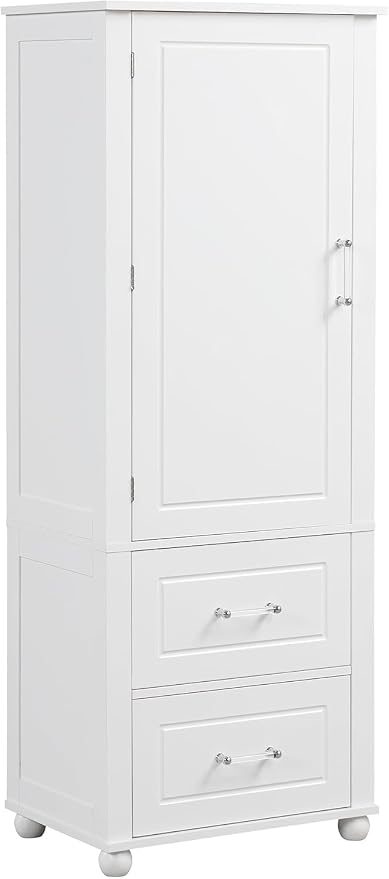 Tall Bathroom Storage Cabinet, Wood Bathroom Kitchen Pantry Cabinet - Image 9