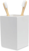 Matte White Toothbrush and Toothpaste Holder by YEWDesign