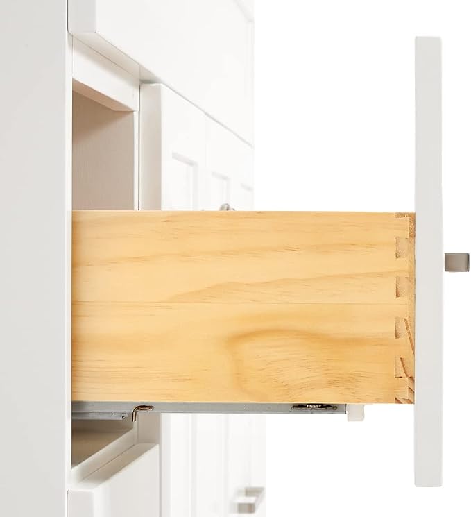ARIEL Hamlet 43 Inch Single Sink Bathroom Vanity in White, 1.5" Edge Quartz Top - Image 8