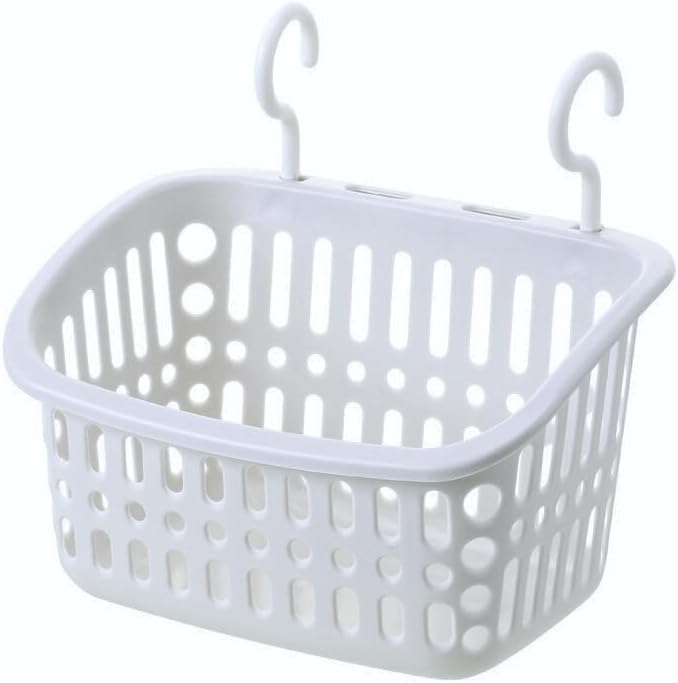 Hanging Bathroom Storage Basket – Wall-Mounted Plastic Organizer Bin by MIXNEX