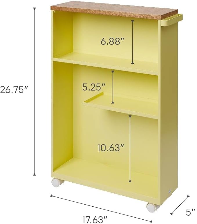 YAMAZAKI Home Slim Rolling Storage Cart – Narrow Bathroom Storage Cabinet - Image 8