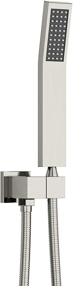 Brushed Nickel Solid Brass Shower Wand High Pressure Handheld Shower Head by WHSHOWER