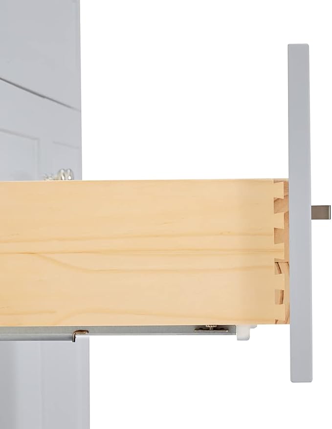 ARIEL 73" Grey Double Vanity 1.5" Edge Pure White Quartz Countertop & Splash - Image 7