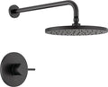 Delta Modern 14 Series Round Rain Shower Faucet Set, Matte Black Shower Head by DeltaFaucet