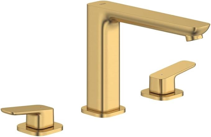 Grohe 101923GN00 Cubeo 3-Hole 2-Handle Deck Mount Tub Filler, Brushed Gold by Grohe
