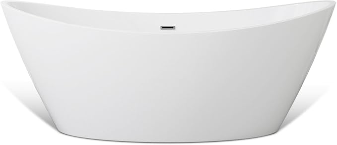 Empava Luxury 67 inch Acrylic Freestanding Bathtub Contemporary Soaking Tub by Empava