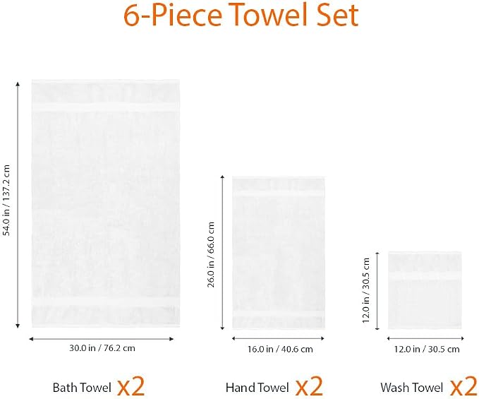 Amazon Basics 6 Piece Oversized Fade resistant Towel set, 100% Cotton towels - Image 6