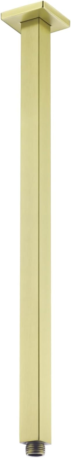 BESTILL 20 Inch Brushed Gold Ceiling Mount Shower Arm and Flange, Square Rain by BESTILL