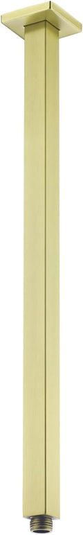 BESTILL 20 Inch Brushed Gold Ceiling Mount Shower Arm and Flange, Square Rain by BESTILL