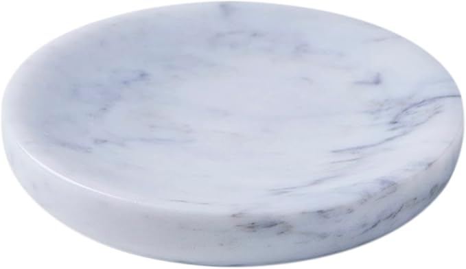 Round Marble Soap Dish, Jewelry Tray, Natural Ring Holder, Nightstand Décor by MAGPER+HOME