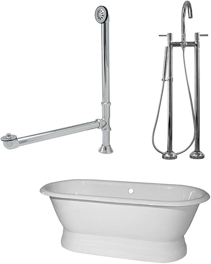 Vintage Tub & Bath Laurent 60 Inch Cast Iron Double Ended Pedestal Tub Package - Image 6