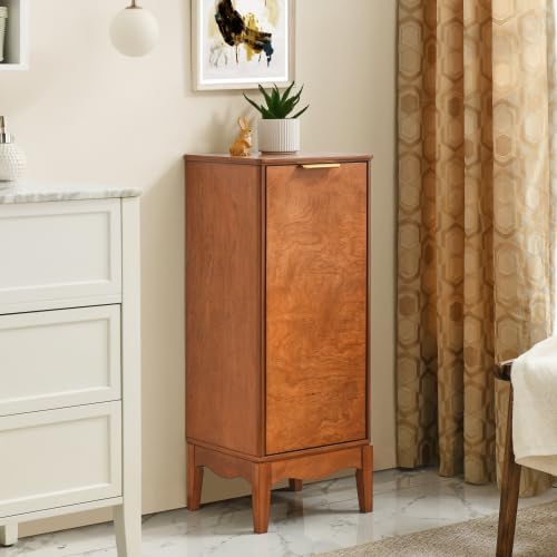 Bathroom Floor Cabinet with Adjustable Shelves, 35.7 Inch Vintage Style Linen by Muelartique