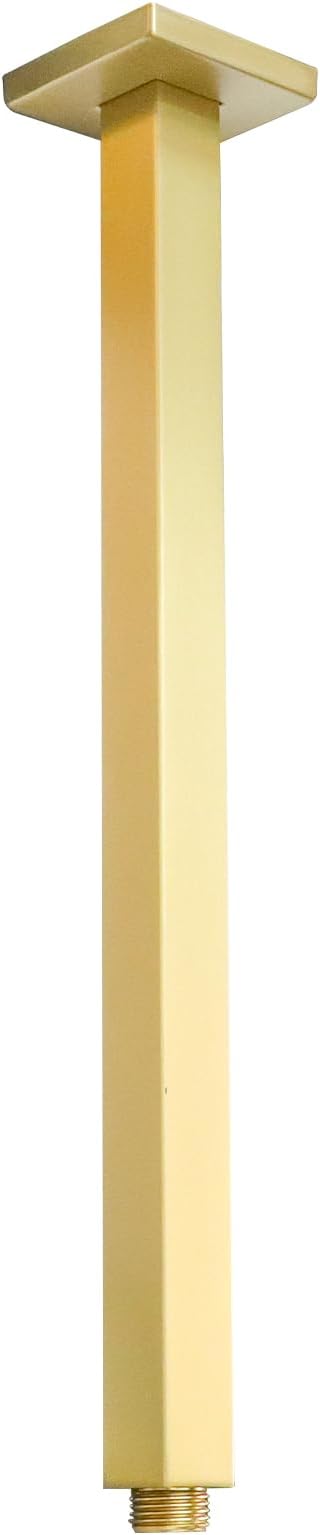 Brushed Gold Shower Arm with Flange and Teflon Tape by Drettyer
