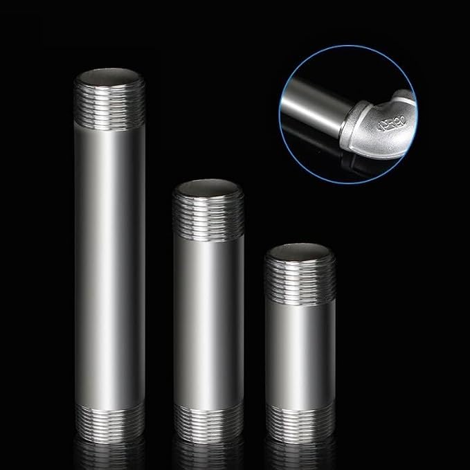 304 Stainless Steel Nipple Pipe Fitting 1" NPT X 1" NPT Male Thread Cast Pipe - Image 4
