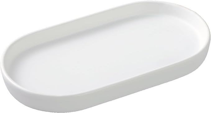 White Round Soap Dispenser Tray by Eyrozia