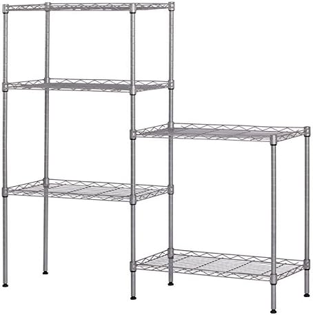 5 Tier Storage Racks Shelving, Heavy Steel Pantry Shelves, Adjustable Wire by Unknown