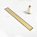 Linear Shower Drain, 60 inch Gold Drain by Elefloom