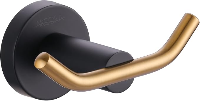 ARCORA Towel Hooks Black and Gold, SUS 304 Stainless Steel Wall Hooks, Heavy by ARCORA