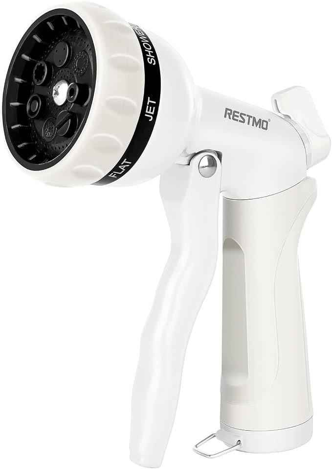 RESTMO Garden Hose Nozzle, Heavy Duty Metal Water Hose Nozzle by Restmo