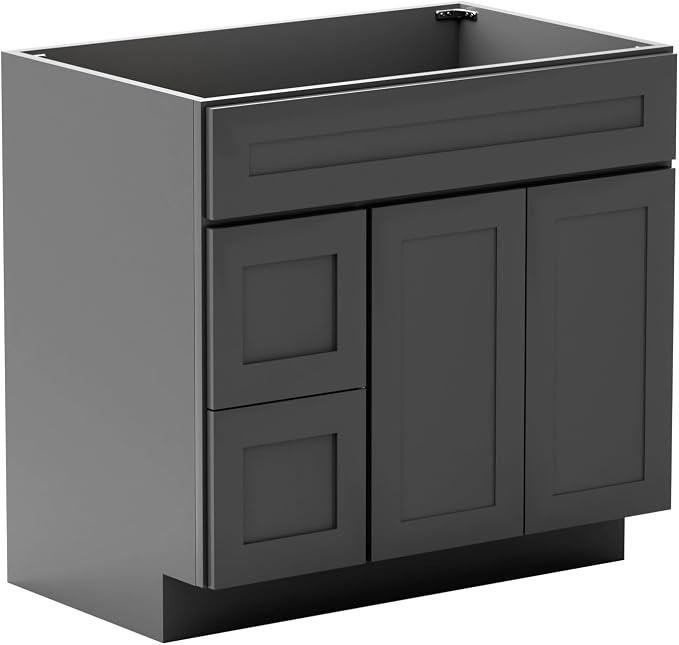 KitchenMan Bathroom Vanity 36 Inch Unassembled Bathroom Sink Cabinet by KitchenManLiving