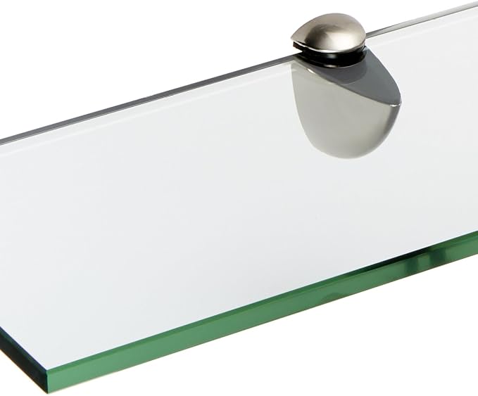Spancraft Glass P-4.75x36-Brushed Steel Peacock Glass Shelf, Brushed Steel - Image 2