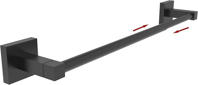 RUACQ Adjustable Towel Bar 13.8 to 24 inch, Square Base Single Towel Racks by Ruacq