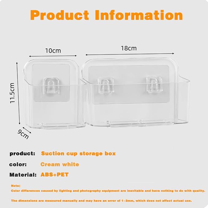 Adhesive Wall Mount Organizer Box, Acrylic Shelves - Image 3
