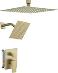 Shower Faucet Set Brushed Gold Shower System, Ceiling Mount 10 Inch Shower Head by YCAIKOI