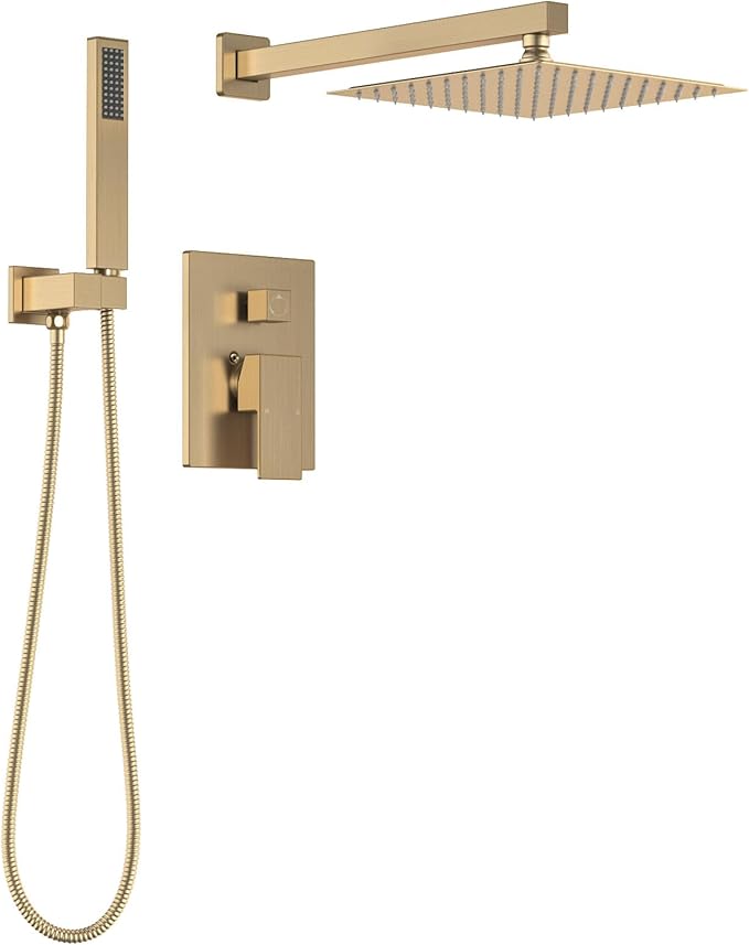 Lava Odoro Modern 3-Setting Square Shower and Tub Faucet Set by LavaOdoro