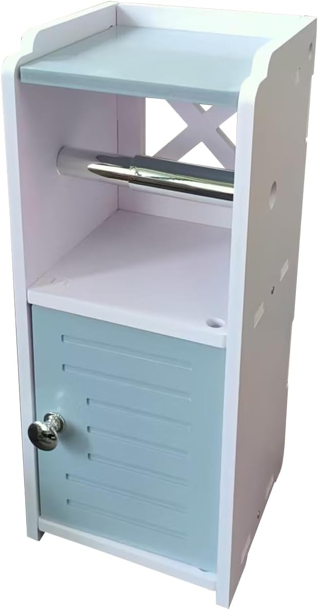 AOJEZOR Toilet Paper Holder Stand: PVC Bathroom Cabinet Storage - Image 6