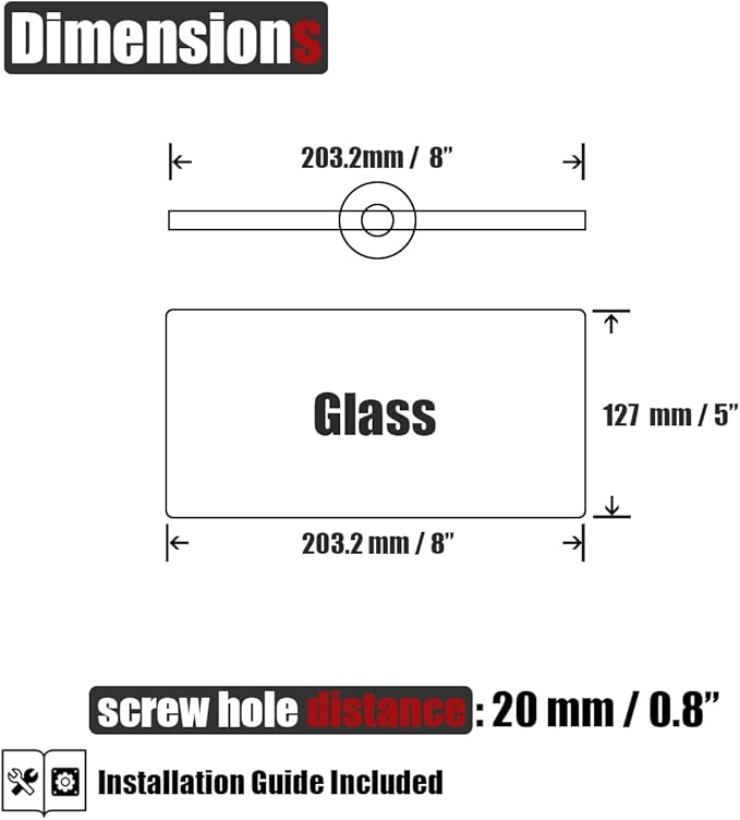 JQK Bathroom Glass Shelf, Tempered Glass Shower Storage 8 by 5 inches, 304 - Image 3