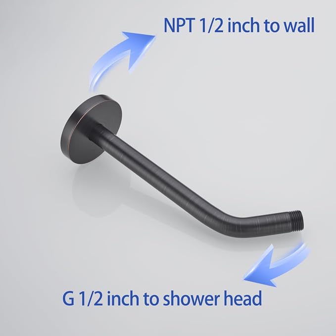 Shower Arm with Flange, Made of 304 Stainless Steel Shower Extension Extender - Image 4