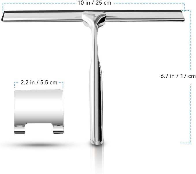 Shower Squeegee for Glass Doors Stainless Steel - Image 6