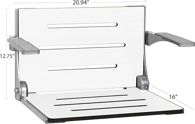 Seachrome Silhouette Comfort Folding Wall Mount Shower Bench Seat - Image 8