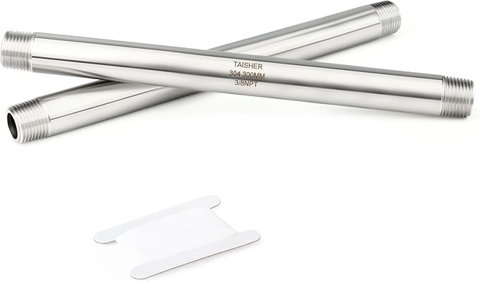 TAISHER 2PCS Stainless Steel Pipe Fittings, 3/8" NPT Male x 3/8" NPT Male by TAISHER
