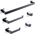 TURS 5-Piece Bathroom Hardware Set Matte Black and Polished Chrome Towel Bar by TURS