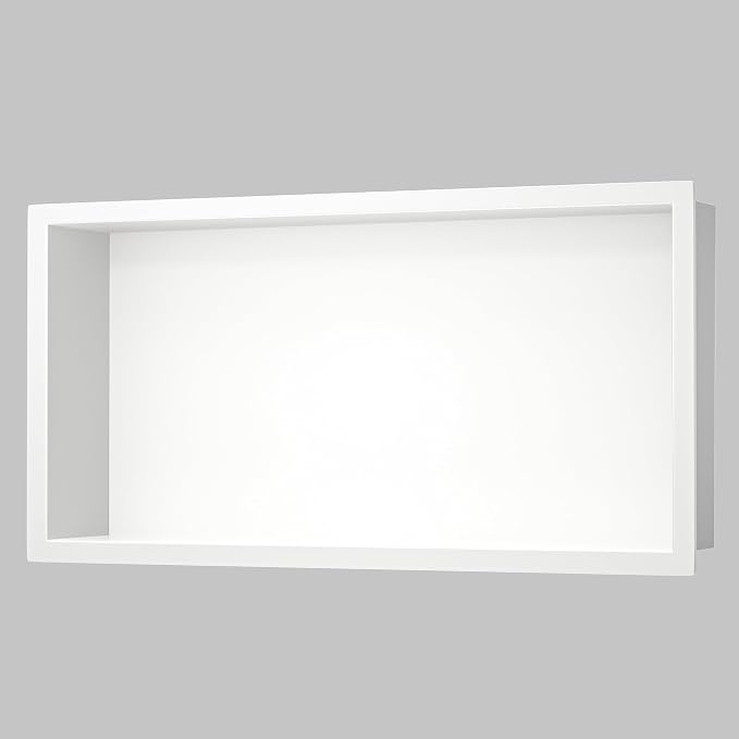 Stainless Steel Shower Niche 24" X 12" White No Tile Needed Niche Shower - Image 4