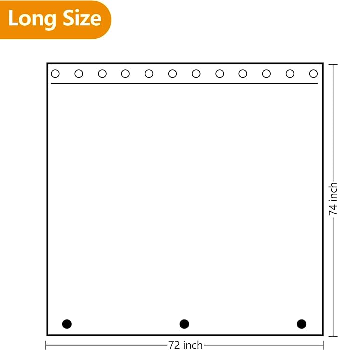74 inch Long Cloth Shower Curtain Liner - Image 7