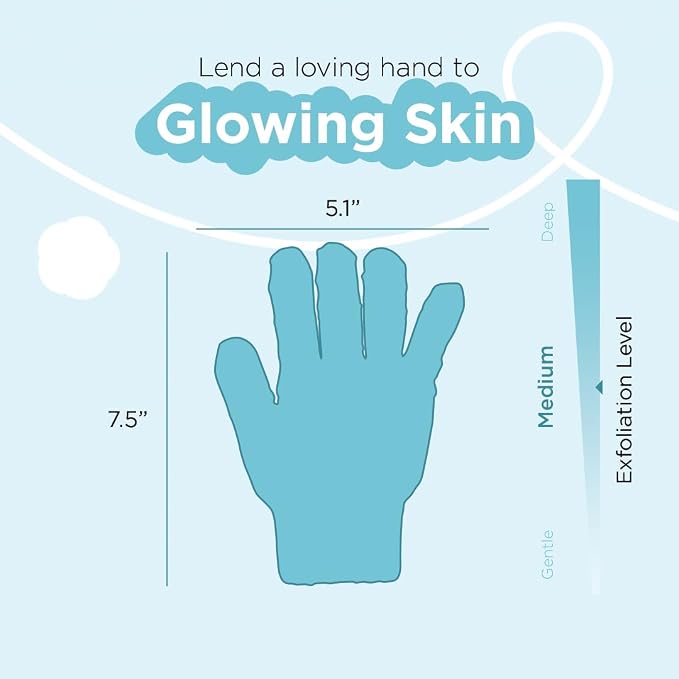 Love Being Scrubbed Body Exfoliating Gloves, Stretchy Exfoliating Body Scrubber - Image 2