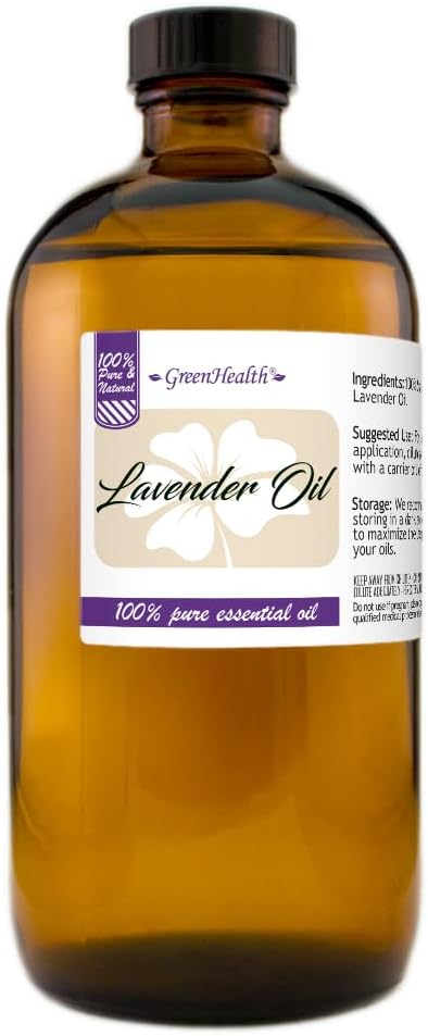 GreenHealth Lavender Essential Oil – 16 fl oz Amber Glass Bottle – 100% Pure & - Image 2
