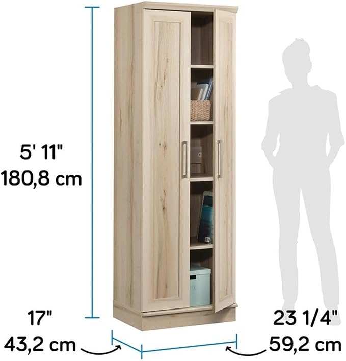 Sauder HomePlus Two Door Storage Cabinet/Pantry Cabinet, Pacific Maple Finish - Image 3