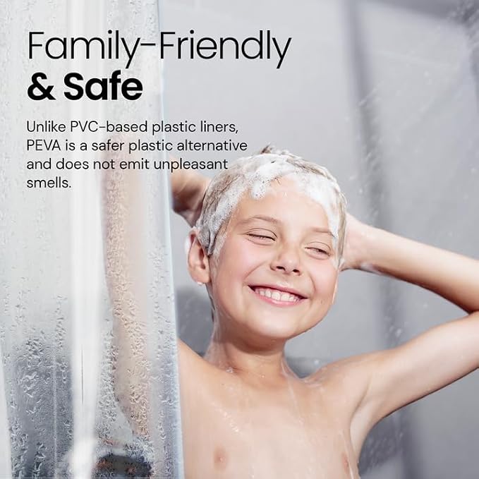 LiBa Waterproof Plastic Shower Curtain - Image 6