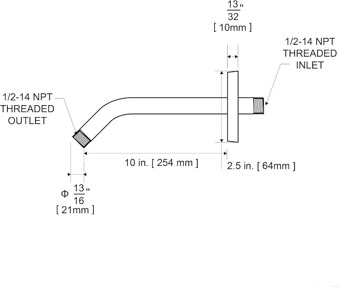 OFFO Shower Arm with Flange, 10 in Oil Rubbed Bronze Wall Mount Replacement - Image 7