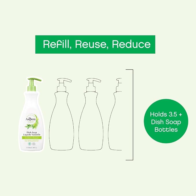 AspenClean Natural Dish Soap and Refill Eucalyptus and Rosemary - Image 4