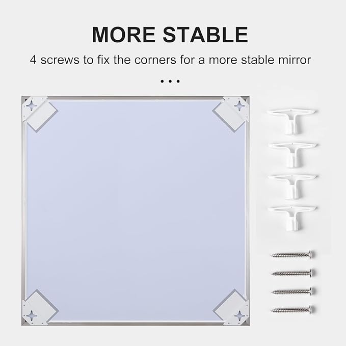 24x40 Inch Silver Bathroom Mirror - Image 7