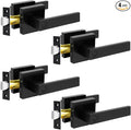KAMOTA Privacy Door Levers, 4 Pack Matte Black Door Handles Bed and Bath Door by KAMOTA