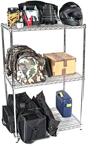 Omega 14" Deep x 36" Wide x 74" High 3 Tier Chrome Starter Shelving Unit - Image 3